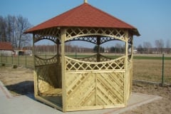 Gazebo esagonale in legno