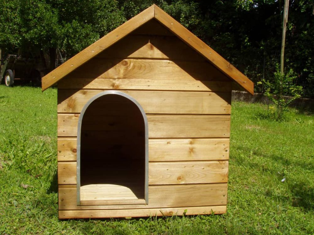 Cuccia Per Cani In Legno Massello Spessore 16 Mm - Modello Slim 300/02/ES, Facile Montaggio, Tetto E Pavimento Asportabili