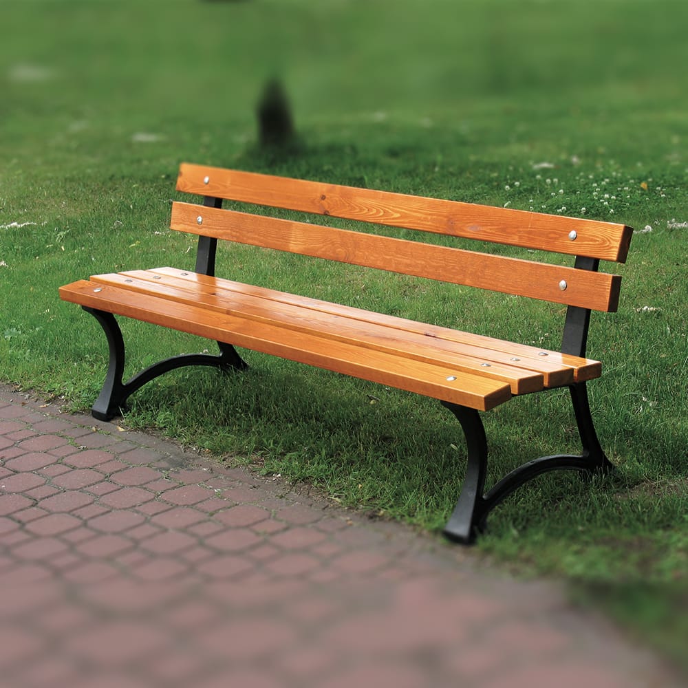 Panca Da Giardino A 3 Posti, Design Con Due Pannelli A Croce