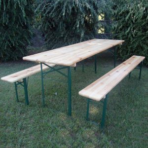 Set Tavolo e Panche in legno per birreria